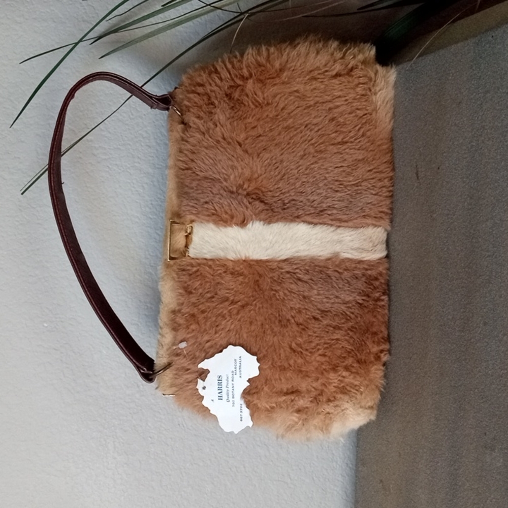 Vintage 60s New! HARRIS - Genuine Australian Kangaroo Fur Hyde Handbag Purse